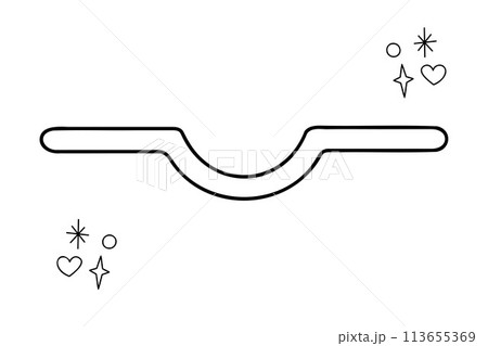 Knitting needle for braids. Doodle outline vector black and white illustration. Knitting needle for braids. Doodle outline vector black and white illustration. 113655369