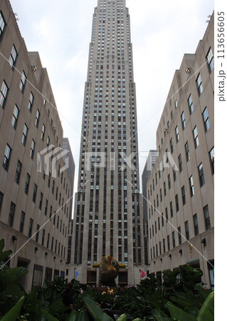 New York City, city view, skyscrapers, looking up. Rockefeller building New York City, city view, skyscrapers, looking up. Rockefeller building 113656605