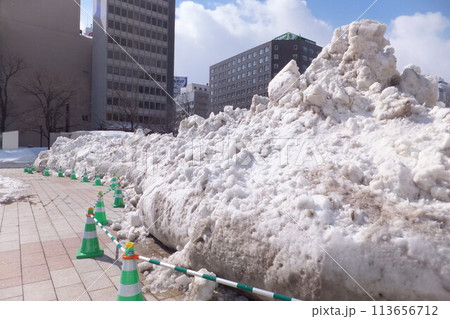 大通公園の除雪された雪 113656712
