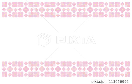 ピンクのアジサイのラインフレーム 113656992