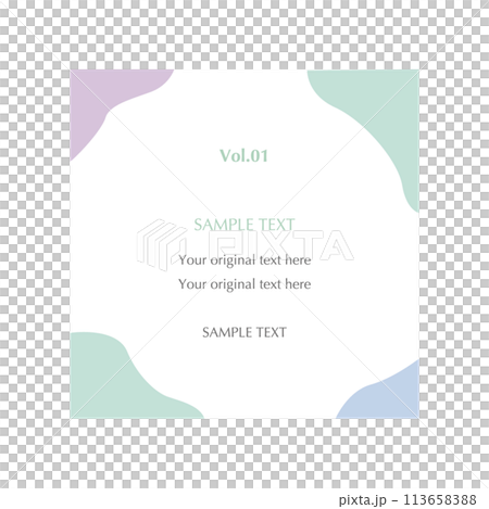 Simple copy space frame illustration vector material Simple copy space frame illustration vector material 113658388