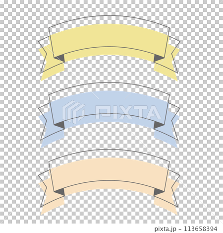 シンプルなリボンのフレーム イラストベクター素材 シンプルなリボンのフレーム イラストベクター素材 113658394