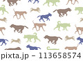 Dog silhouettes different colors isolated on a 113658574