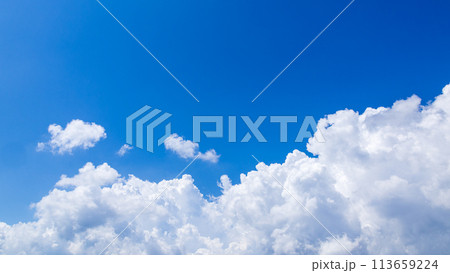 真夏の青空に発生した積乱雲 真夏の青空に発生した積乱雲 113659224