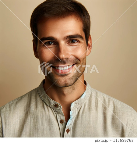 優しく微笑む男性 優しく微笑む男性 113659768