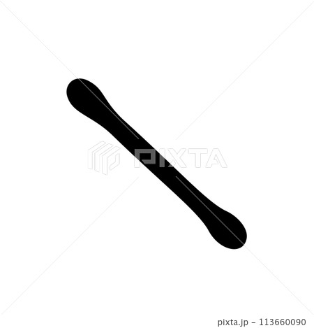 Cotton Swab Icon, Paper Ear Sticks Symbol, Hygiene Buds Sign, Earwax Cleaner Swab Silhouette, Minimal Ear Sticks 113660090