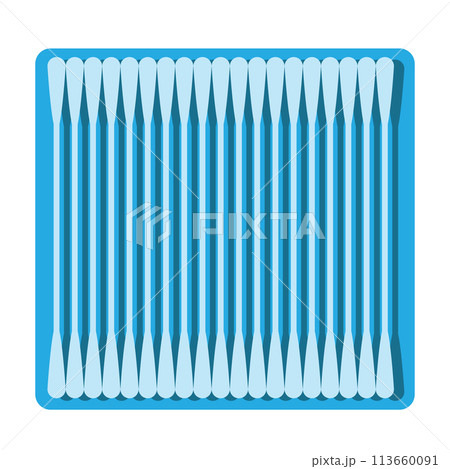 Cotton Swab Icon, Paper Ear Sticks Symbol, Hygiene Buds Sign, Earwax Cleaner Swab Silhouette, Minimal Ear Sticks 113660091