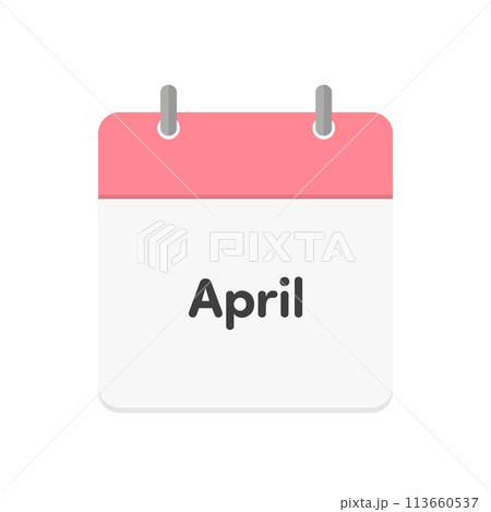 Aprilの文字とカレンダーのアイコン - シンプルでかわいい4月の行事や予定のイメージ素材 Aprilの文字とカレンダーのアイコン - シンプルでかわいい4月の行事や予定のイメージ素材 113660537