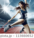 ランニングをする女性 113660652
