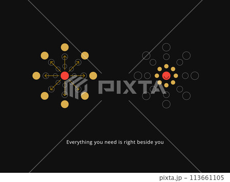 Simple Motivation graphic on dark background. All You need is right beside you Simple Motivation graphic on dark background. All You need is right beside you 113661105