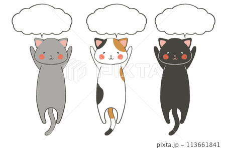 猫と吹き出しセット 猫と吹き出しセット 113661841