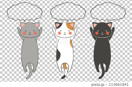 猫と吹き出しセット 猫と吹き出しセット 113661841