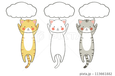 吹き出し付きの猫 吹き出し付きの猫 113661882