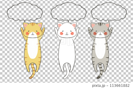 吹き出し付きの猫 吹き出し付きの猫 113661882