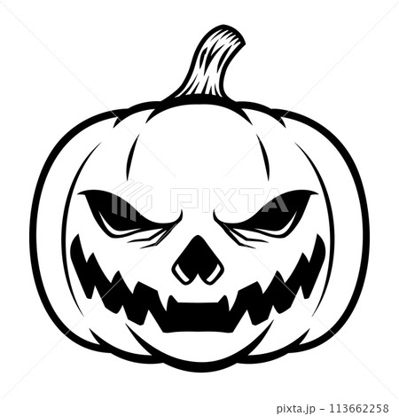 Halloween pumpkin. Design element for poster, card, banner, sign t shirt. Vector illustration 113662258