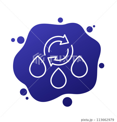reuse water icon, line vector 113662979
