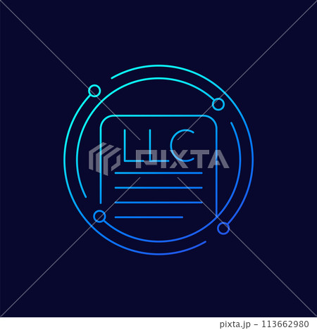 LLC icon, Limited Liability Company linear design 113662980