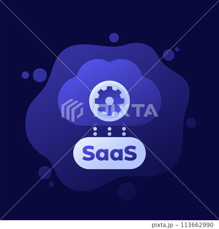 SaaS platform icon with a cloud, vector design 113662990