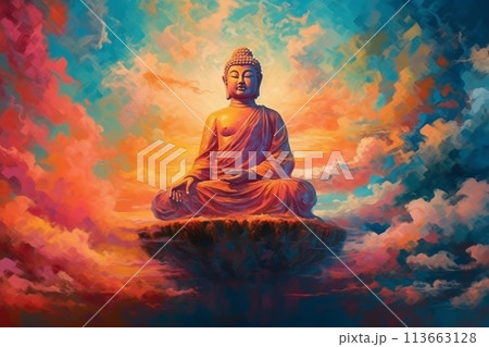 buddha in the clouds buddha in the clouds 113663128