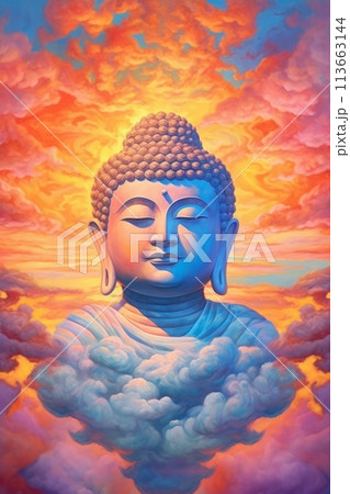 buddha in the clouds buddha in the clouds 113663144