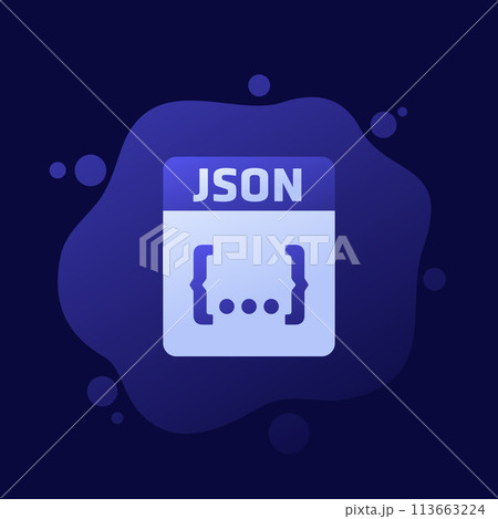 JSON file format icon, vector design 113663224