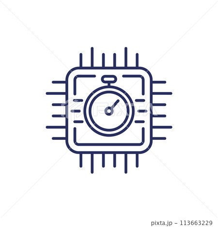 chipset performance test line icon 113663229