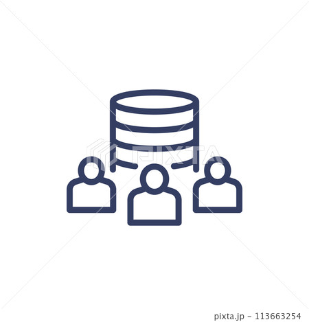 User base line icon with database 113663254