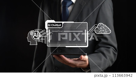 Human interact with AI artificial intelligence virtual assistant FaaS Human interact with AI artificial intelligence virtual assistant FaaS 113663942