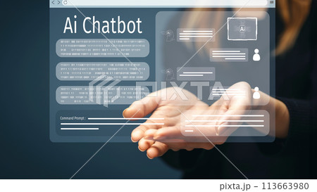 Human interact with AI artificial intelligence virtual assistant FaaS Human interact with AI artificial intelligence virtual assistant FaaS 113663980