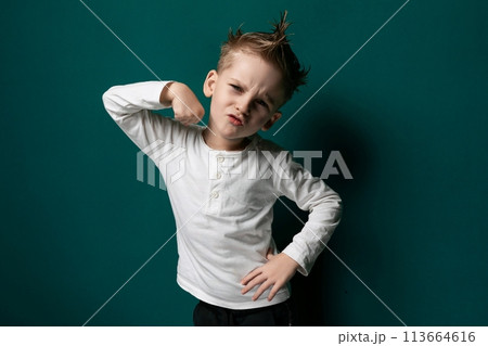 Young Boy Poses for Picture 113664616