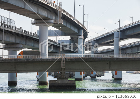 Overpass road junction, Busan city, South Korea 113665010