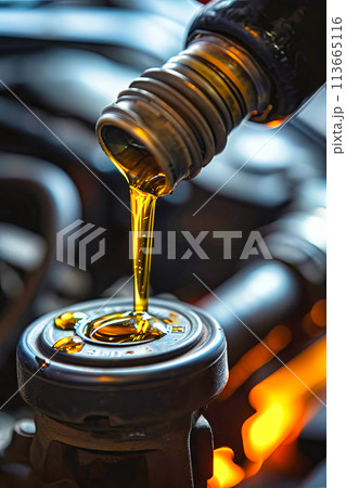 Refueling and pouring oil quality into the engine 113665116