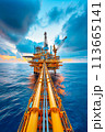 Oil Rig in the Middle of the Ocean 113665141