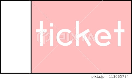 シンプルなピンク色のチケットのアイコン 113665754