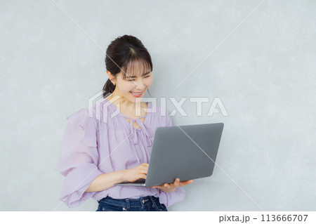 カジュアルなビジネスウーマン カジュアルなビジネスウーマン 113666707