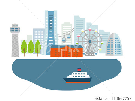 横浜　イラスト 113667758