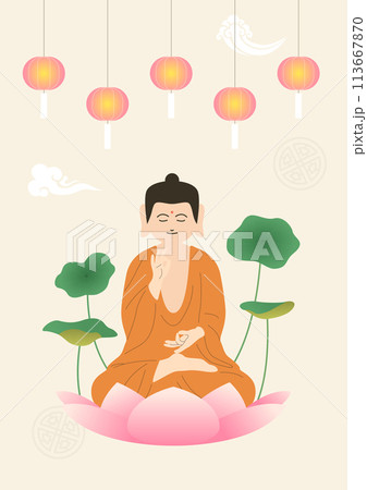 Vector illustration of Buddha's Birthday. 113667870