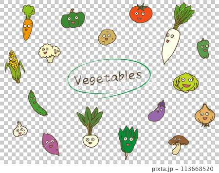 蔬菜插圖（彩色） 113668520