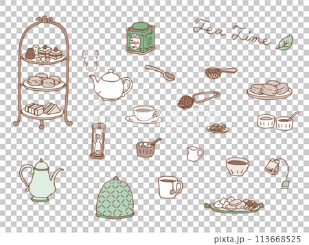 ティータイムイラスト（2トーンカラー） 113668525