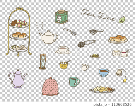 ティータイムイラスト（カラー） 113668526
