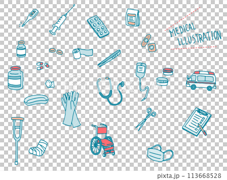 医療関連イラスト（2トーンカラー） 113668528