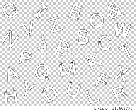 帶有隨機可愛臉孔的簡單字母表 113668779