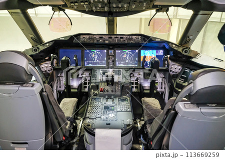 飛行機のコックピット 113669259