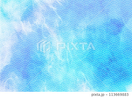 雲竜紙青色と柄 113669883