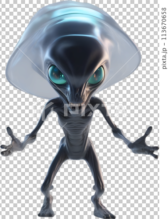Close-up image of a skinny Alien.  Close-up image of a skinny Alien.  113670658