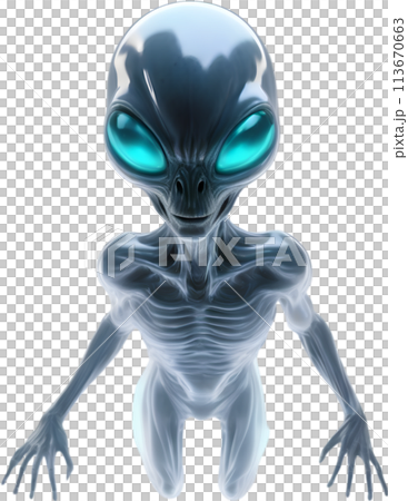 Close-up image of a skinny Alien.  Close-up image of a skinny Alien.  113670663