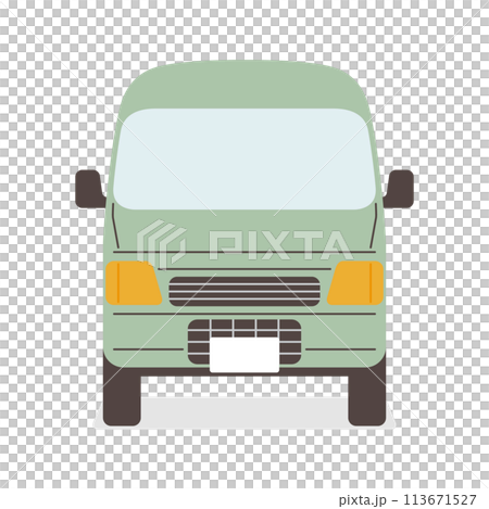 Supporting easy travel! Light wagon car - front view illustration Supporting easy travel! Light wagon car - front view illustration 113671527