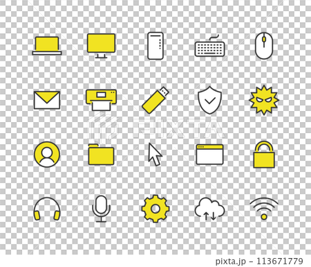 計算機相關顏色圖示集 計算機相關顏色圖示集 113671779
