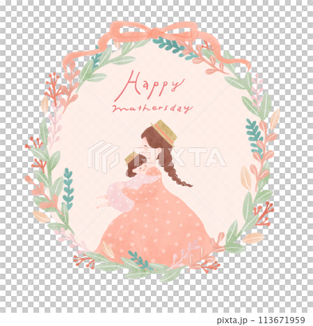 Flower wreath Mother's Day illustration 7 113671959