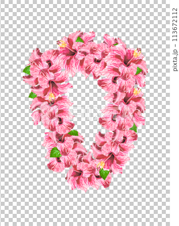 ハイビスカスのレイ（ピンク） 113672112